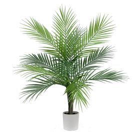 30"H Artificial Indoor Palm Tree in Plastic Vanilla Planter
