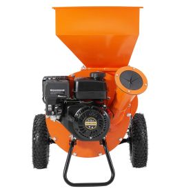 Wood Chipper Shredder Mulcher, 7HP Heavy Duty Gas Powered Engine, 3' Max Diameter 212cc 4.1 kW, 4-Stroke 3-in-1 Woodchipper