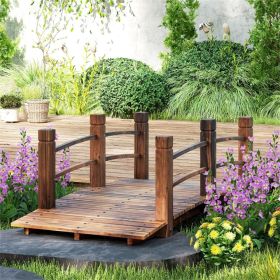 Wooden Garden Bridge Arc Footbridge (Color: as picture)