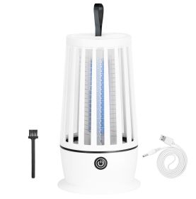 Rechargeable Mosquito Killer Lamp Bug Zapper with Night Light Strap Mosquito Catcher with Max 1615Square Feet Range UV Light for Indoor Outdoor (Color: BLACK)